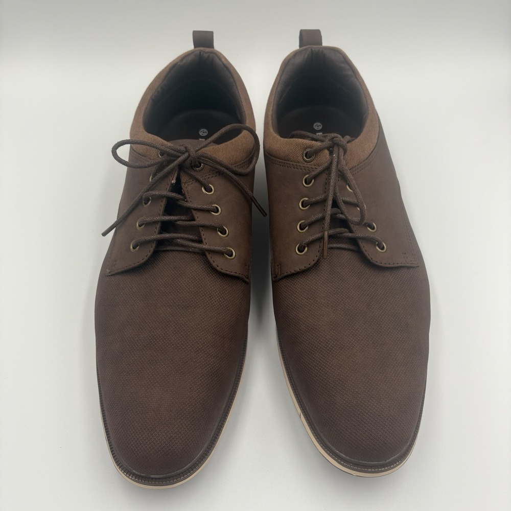 BRUNO MARC MEN'S, BROWN OXFORD DRESS SHOES SIZE 12 - Picture 2 of 7